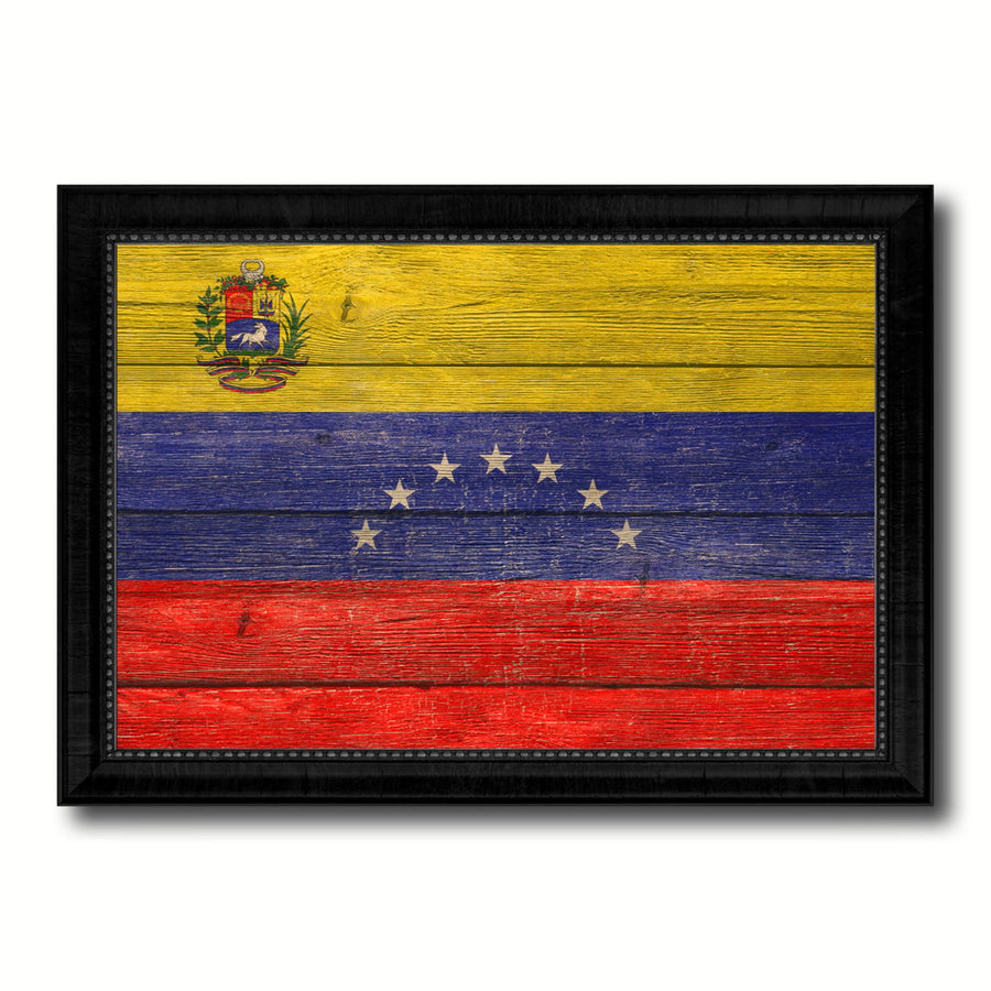 Venezuela Country Flag Texture Canvas Print with Picture Frame  Wall Art Gift Ideas Image 1