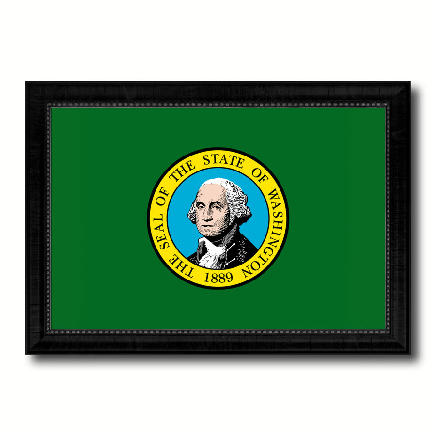 Washington State Flag Canvas Print with Picture Frame Gift Ideas  Wall Art Decoration Image 1