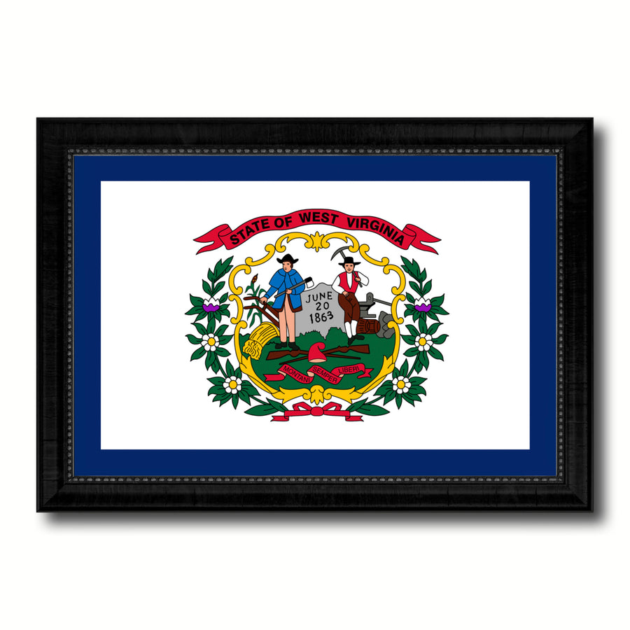 West Virginia State Flag Canvas Print with Picture Frame Gift Ideas  Wall Art Decoration Image 1