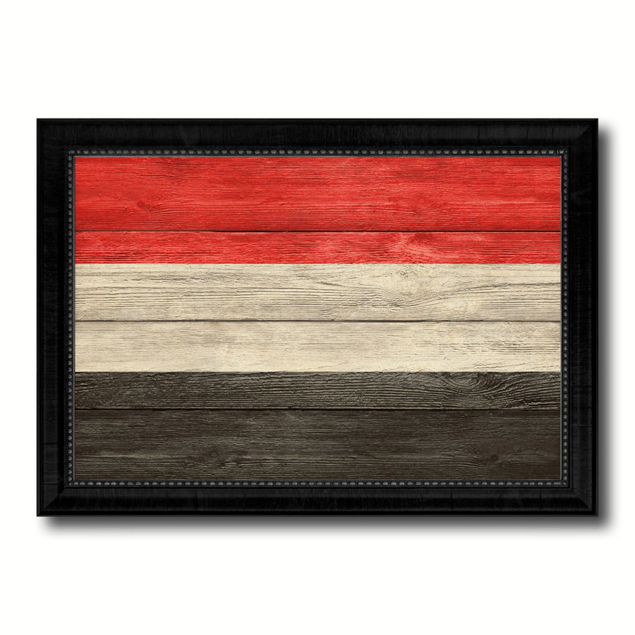 Yemen Country Flag Texture Canvas Print with Picture Frame  Wall Art Gift Ideas Image 1