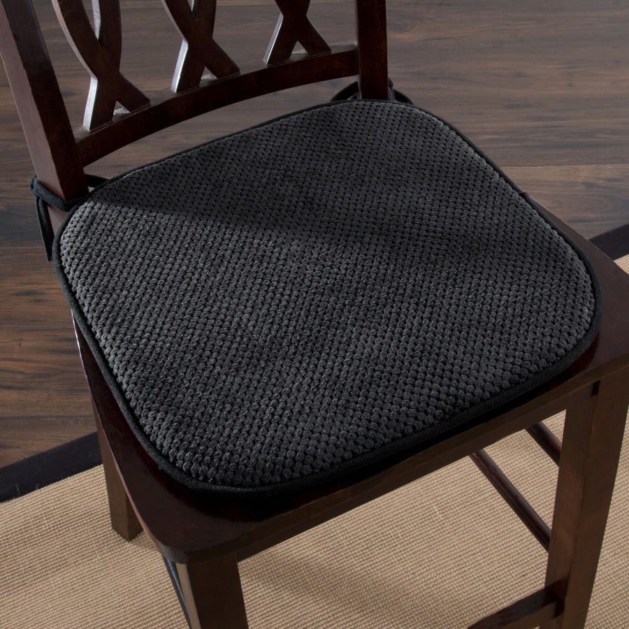 Lavish Home Memory Foam Chair Pad - Charcoal Image 1