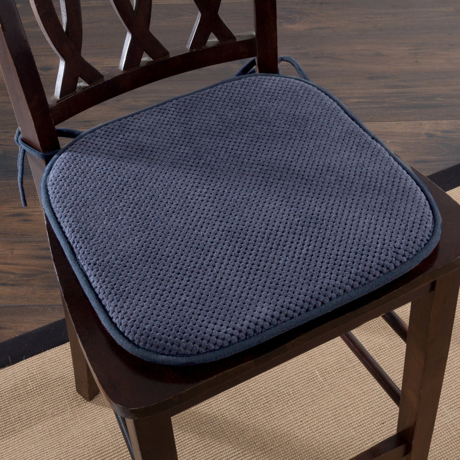 Lavish Home Memory Foam Chair Pad - Navy Image 1