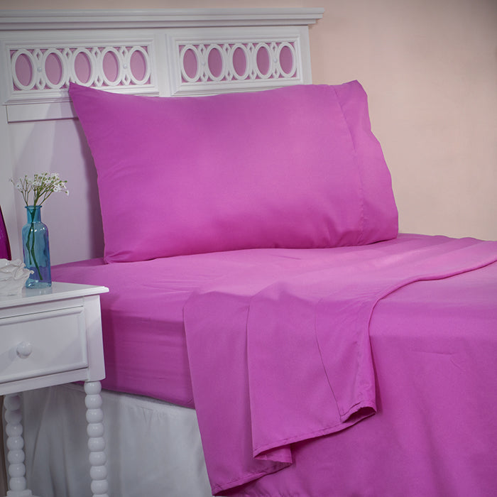 Lavish Home Series 1200 3 Piece Twin Sheet Set - Pink Image 1