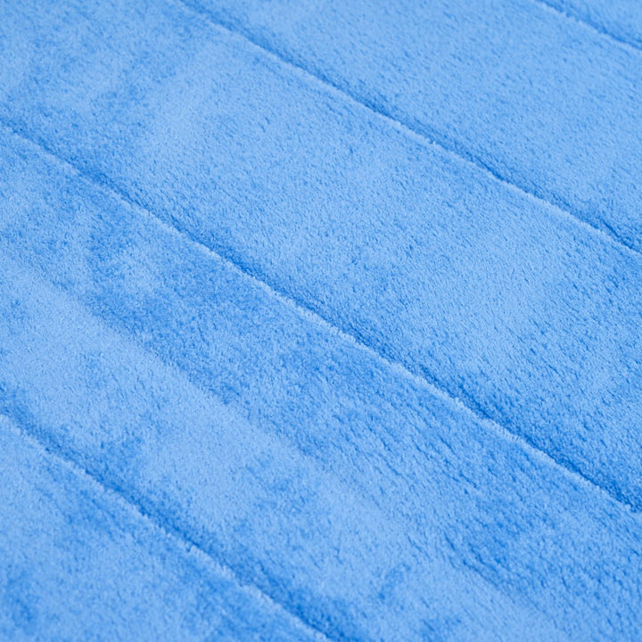 Lavish Home Memory Foam Striped Extra Long Bath Mat - Blue - 24x60 Image 4