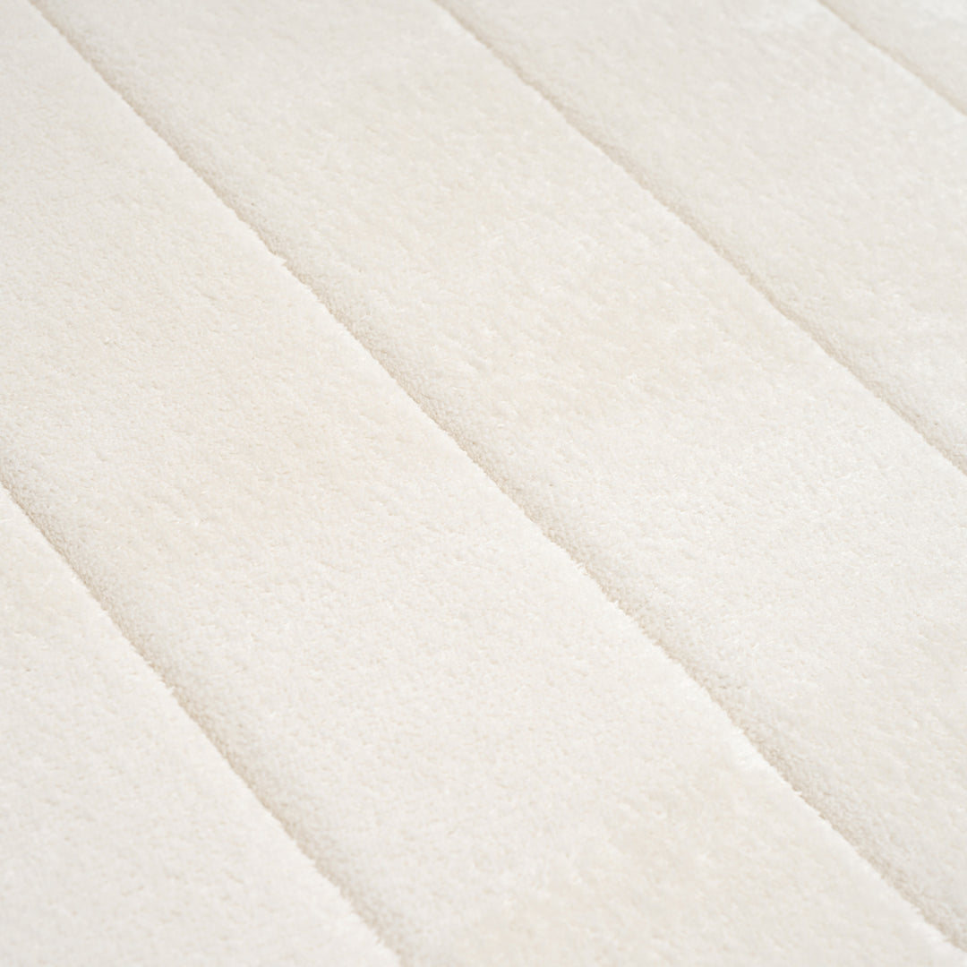 Lavish Home Memory Foam Striped Extra Long Bath Mat - White - 24x60 Image 4