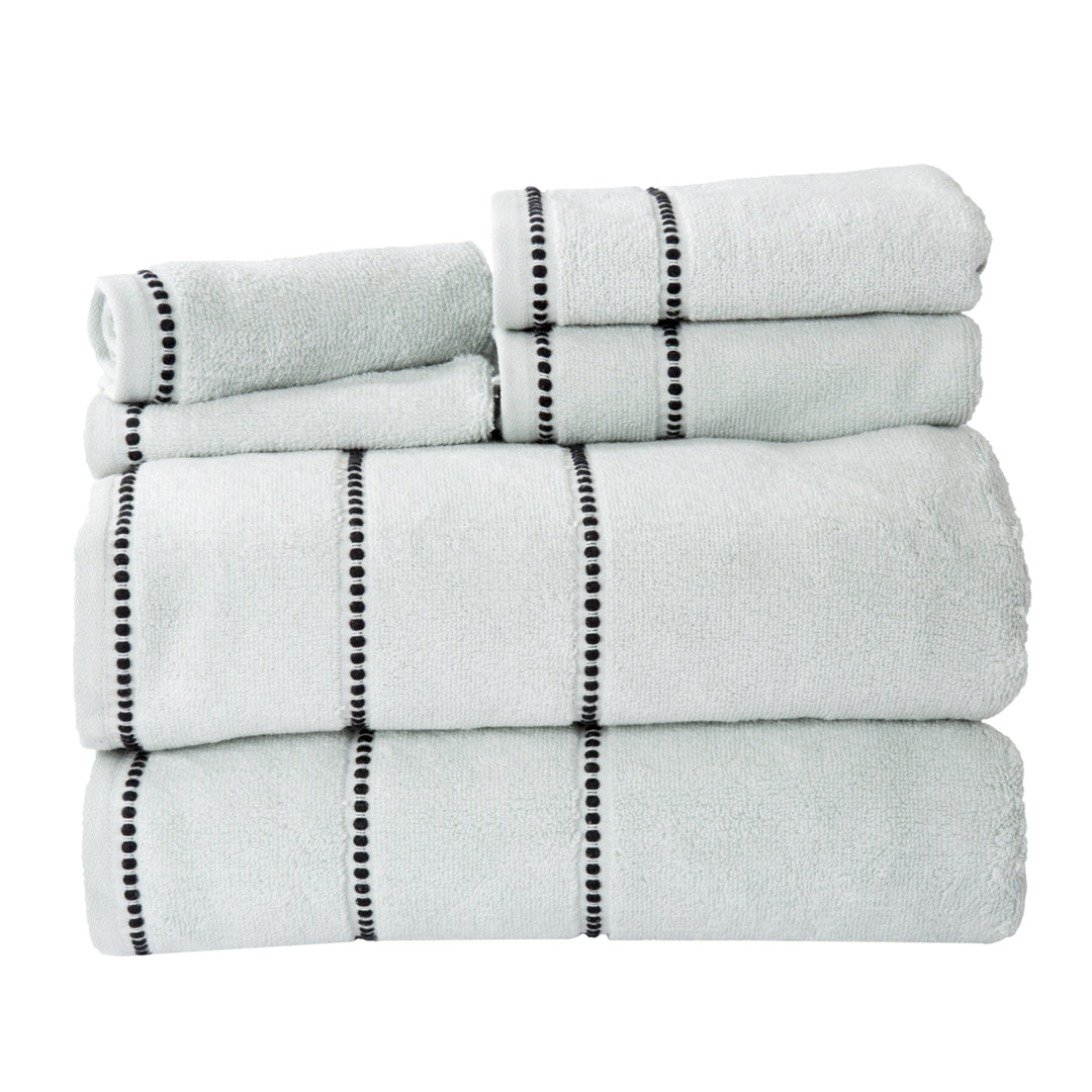 Lavish Home Quick Dry 100% Cotton Zero Twist 6 Piece Towel Set-Seafoam Image 3