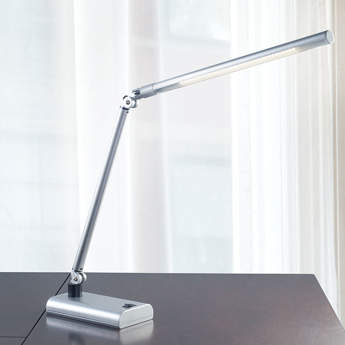 Lavish Home LED Contemporary Desk Lamp - Energy Saving - Silver Image 1