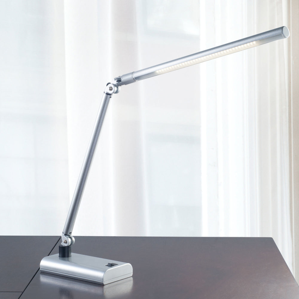 Lavish Home LED Contemporary Desk Lamp - Energy Saving - Silver Image 2