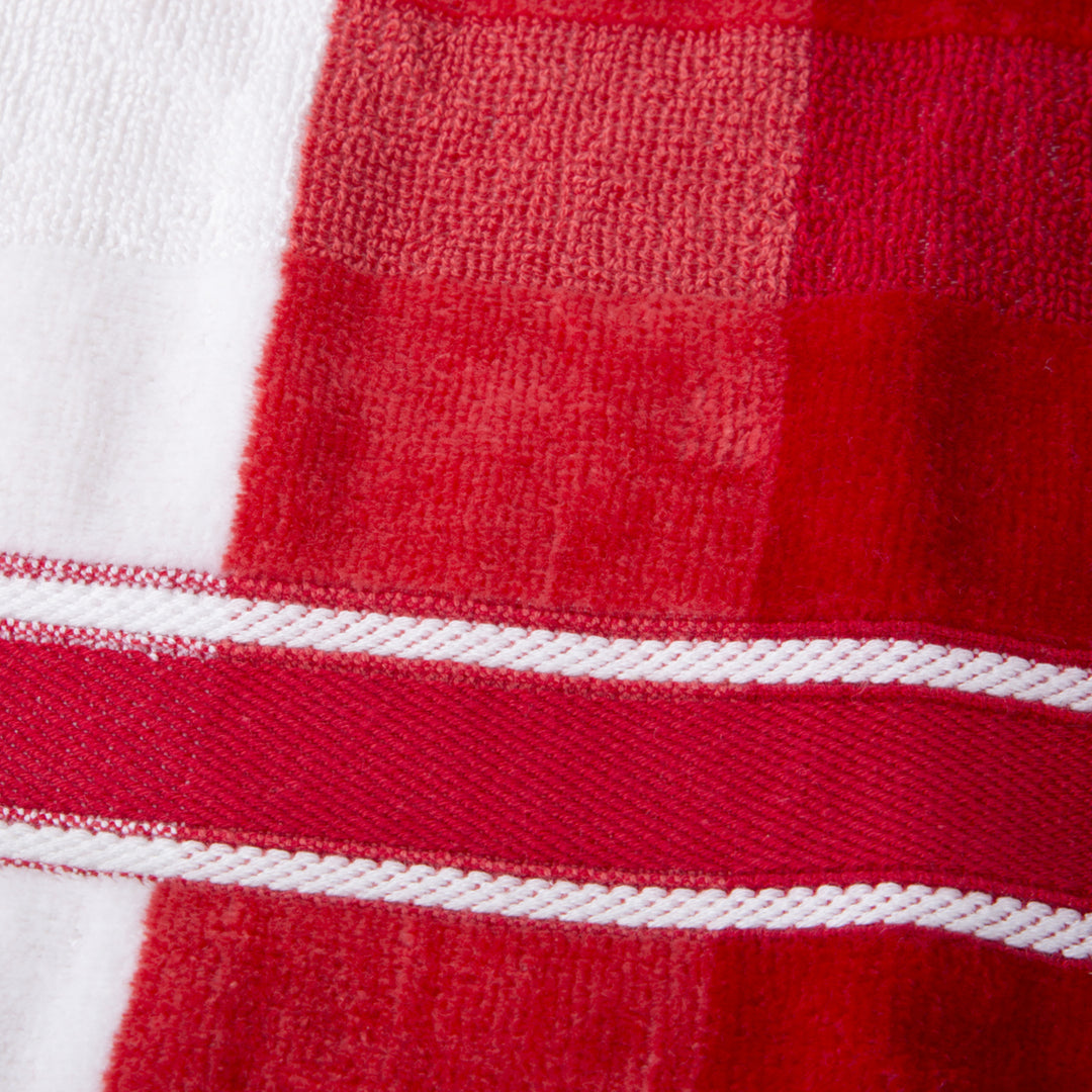 Lavish Home 100% Cotton Oakville Velour 6 Piece Towel Set - Red Image 4