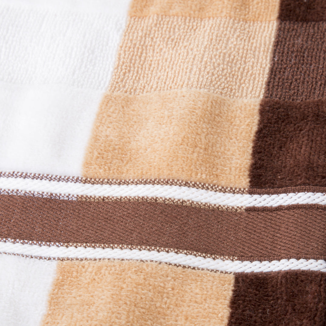 Lavish Home 100% Cotton Oakville Velour 6 Piece Towel Set - Chocolate Image 4