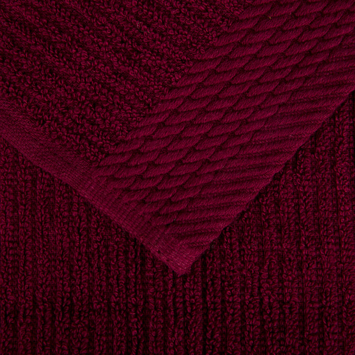Lavish Home Ribbed 100% Cotton 10 Piece Towel Set - Burgundy Image 4