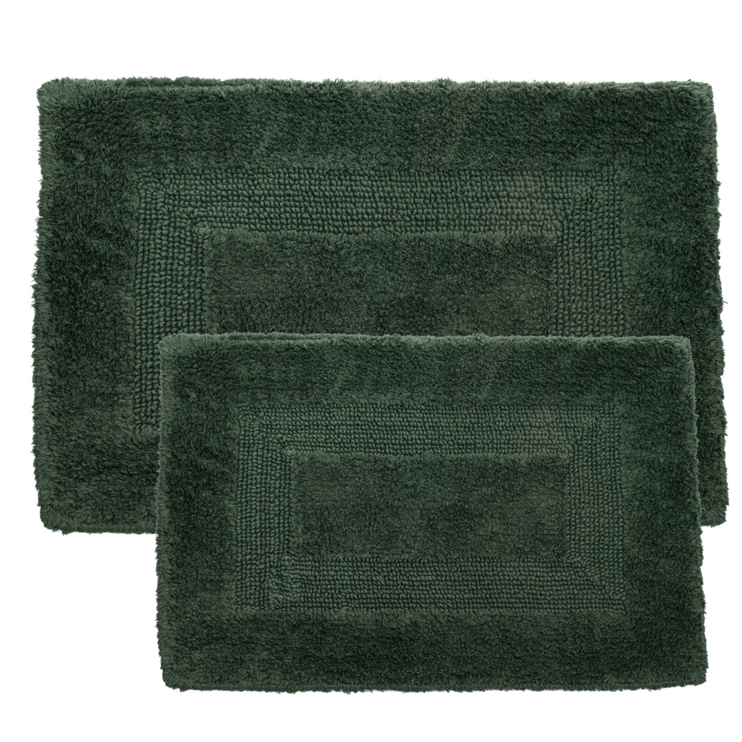 Lavish Home 100% Cotton 2 Piece Reversible Rug Set - Green Image 3
