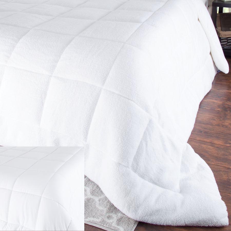 Bluestone Oversized Reversible Down Alt Comforter with Sherpa - Twin Image 1
