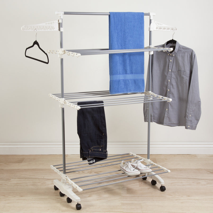 Everyday Home Rolling Stainless Steel Drying Rack Over 8 Transitions Image 1