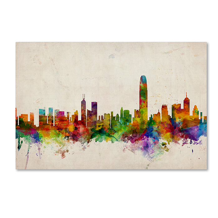 Michael Tompsett Hong Kong Skyline 14 x 19 Canvas Art Image 1