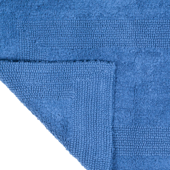 Lavish Home 100% Cotton Reversible Long Bath Rug - Blue - 24x60 Image 3