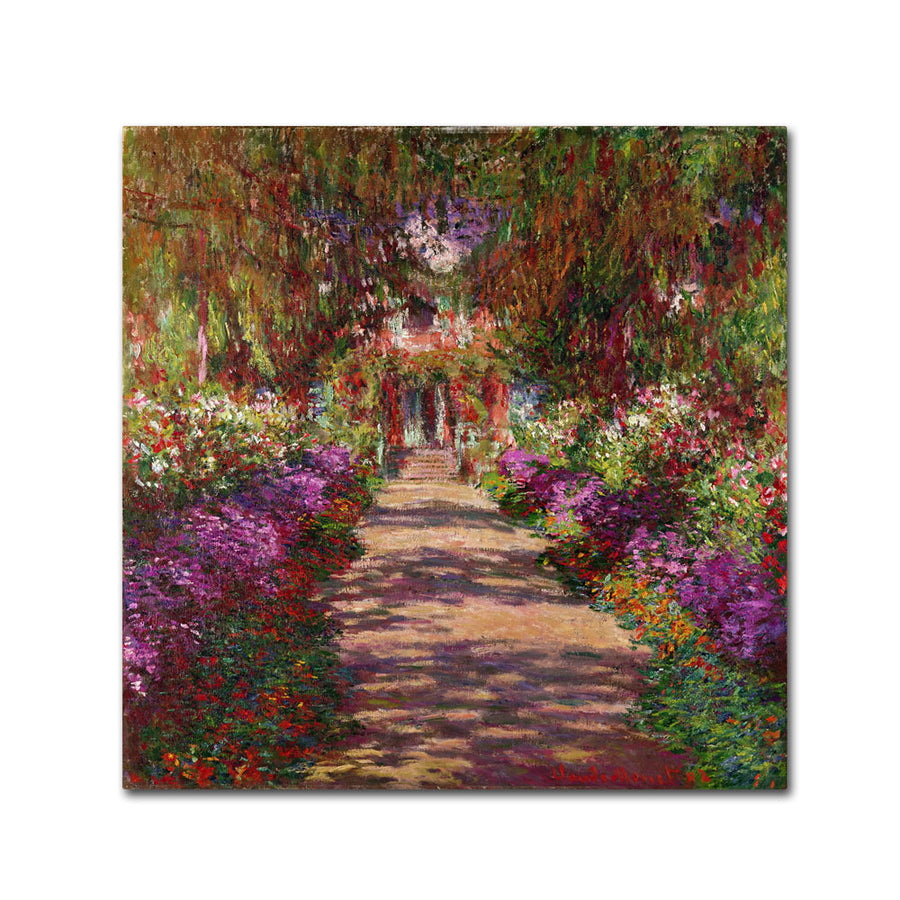 Claude Monet A Pathway in Monets Garden  Canvas Wall Art 14 x 14 Image 1