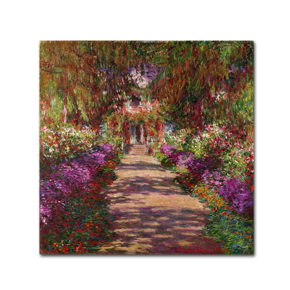 Claude Monet A Pathway in Monets Garden  Canvas Wall Art 14 x 14 Image 2