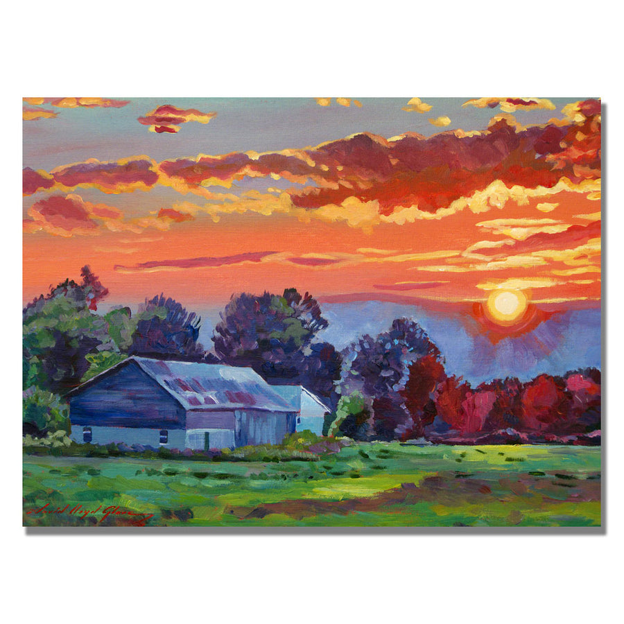 David Lloyd Glover The Sun Sets Over The Hill Canvas Wall Art 35 x 47 Image 1