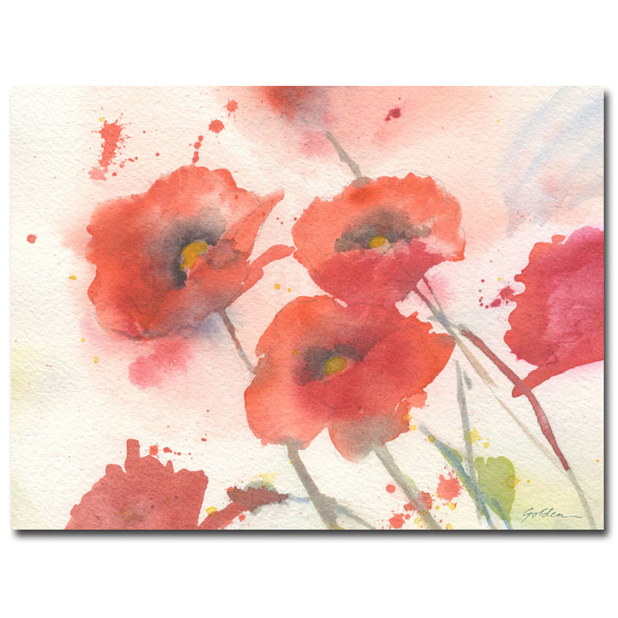 Shelia Golden Swaying Red Poppies Canvas Wall Art 35 x 47 Image 1