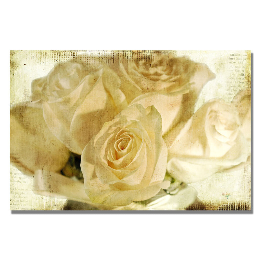 Lois Bryan White Roses Canvas Wall Art 35 x 47 Image 1