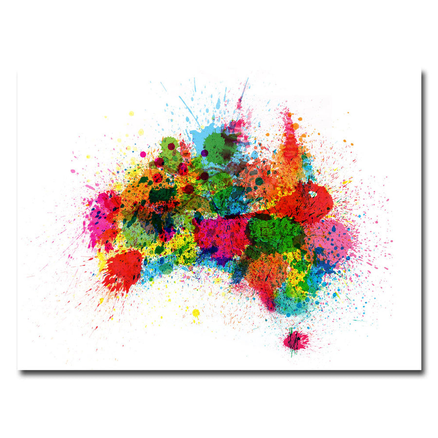 Michael Tompsett Australia Paint Splashes Canvas Wall Art 35 x 47 Image 1