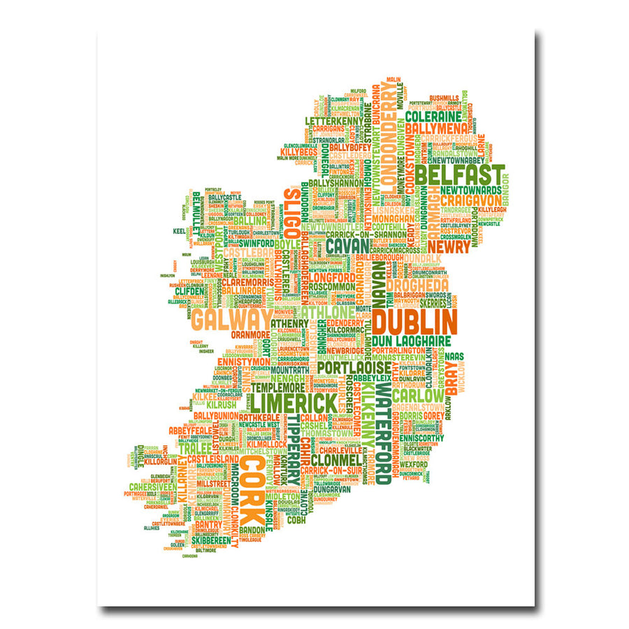 Michael Tompsett Ireland City Map II Canvas Wall Art 35 x 47 Inches Image 1