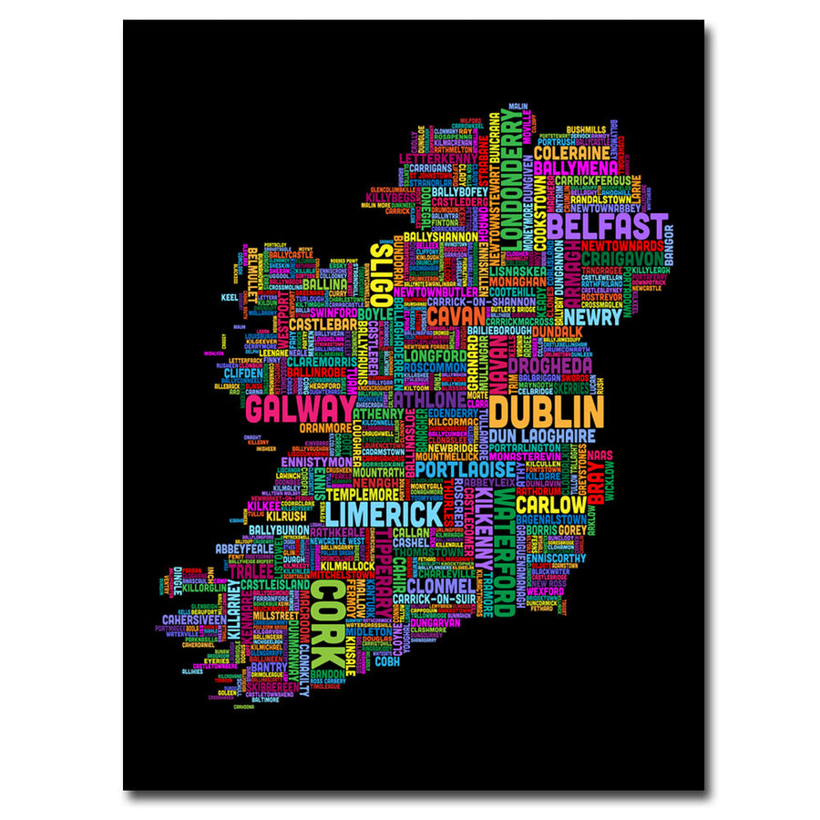 Michael Tompsett Ireland City Map IV Canvas Wall Art 35 x 47 Inches Image 1