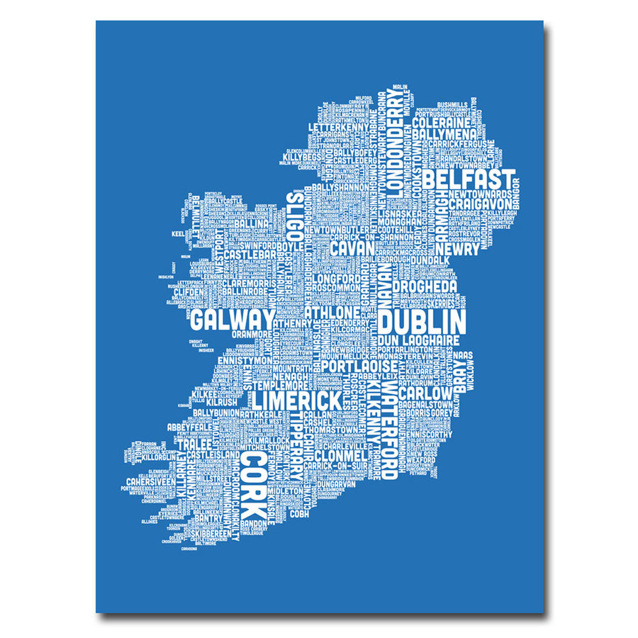Michael Tompsett Ireland City Map VII Canvas Wall Art 35 x 47 Inches Image 1