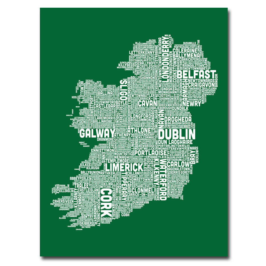 Michael Tompsett Ireland City Map VIII Canvas Wall Art 35 x 47 Inches Image 1