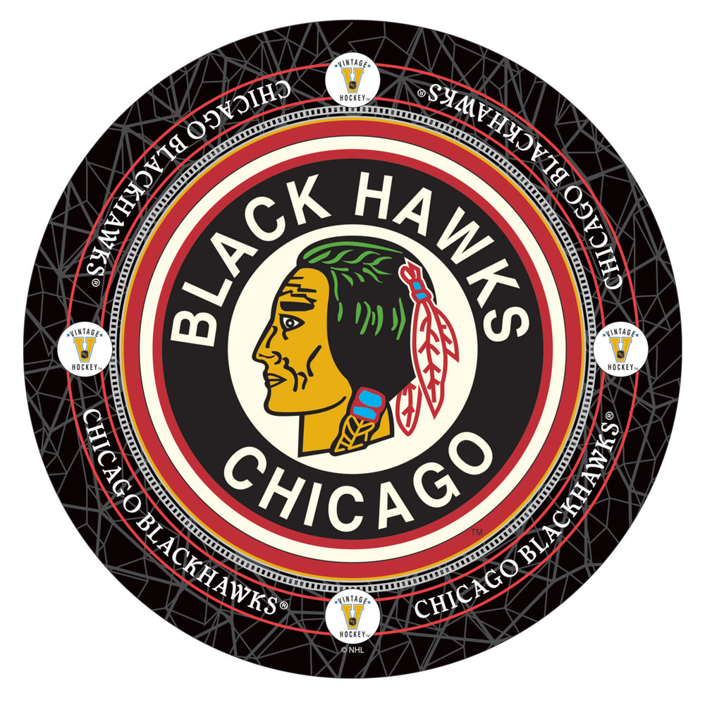Throwback Chicago Blackhawks Padded Swivel Bar Stool 30 Inches High Image 2