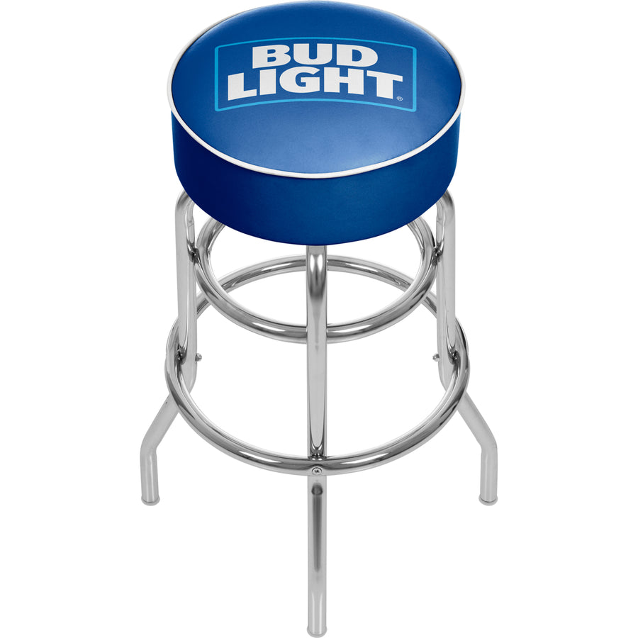 Bud Light Blue Padded Swivel Bar Stool 30 Inches High 30 Inches High Image 1