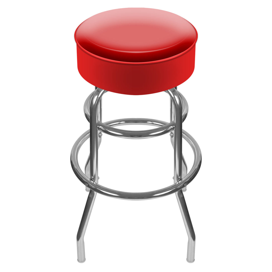 High Grade Red Padded Swivel Bar Stool 30 Inches High 30 Inches High Image 1