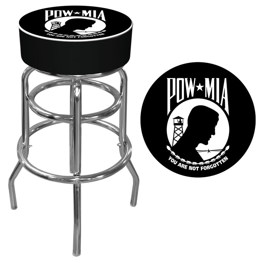 POW Logo Padded Swivel Bar Stool 30 Inches High Image 1