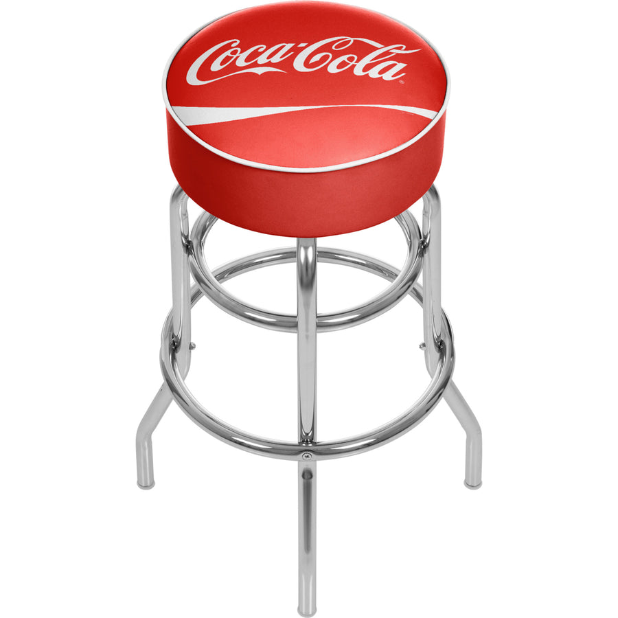 Coca Cola Padded Swivel Bar Stool 30 Inches High Image 1