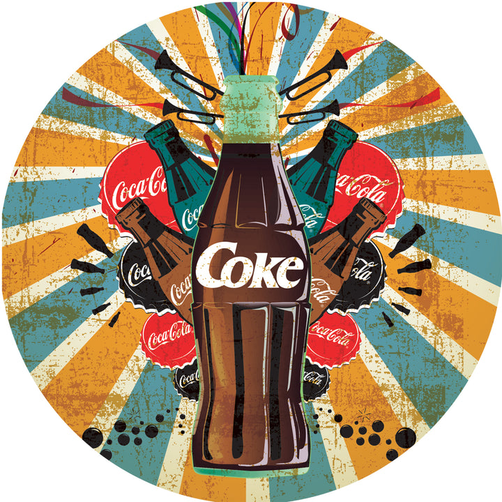 Coca Cola Brazil Color Splash Coke Bottle Padded Swivel Bar Stool 30 Inches High Image 3