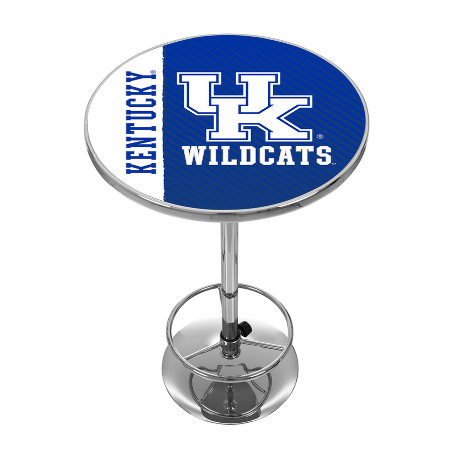 University of Kentucky Chrome 42 Inch Pub Table - Text Image 1