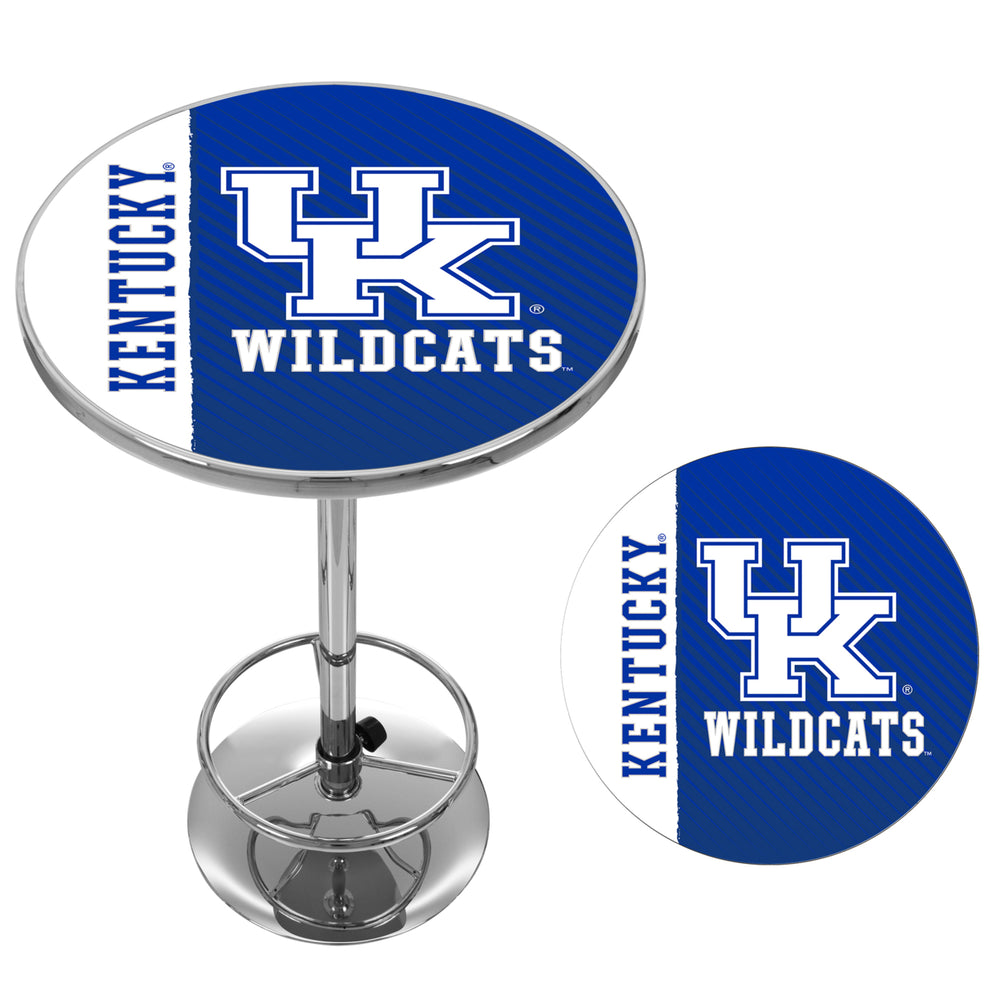 University of Kentucky Chrome 42 Inch Pub Table - Text Image 2