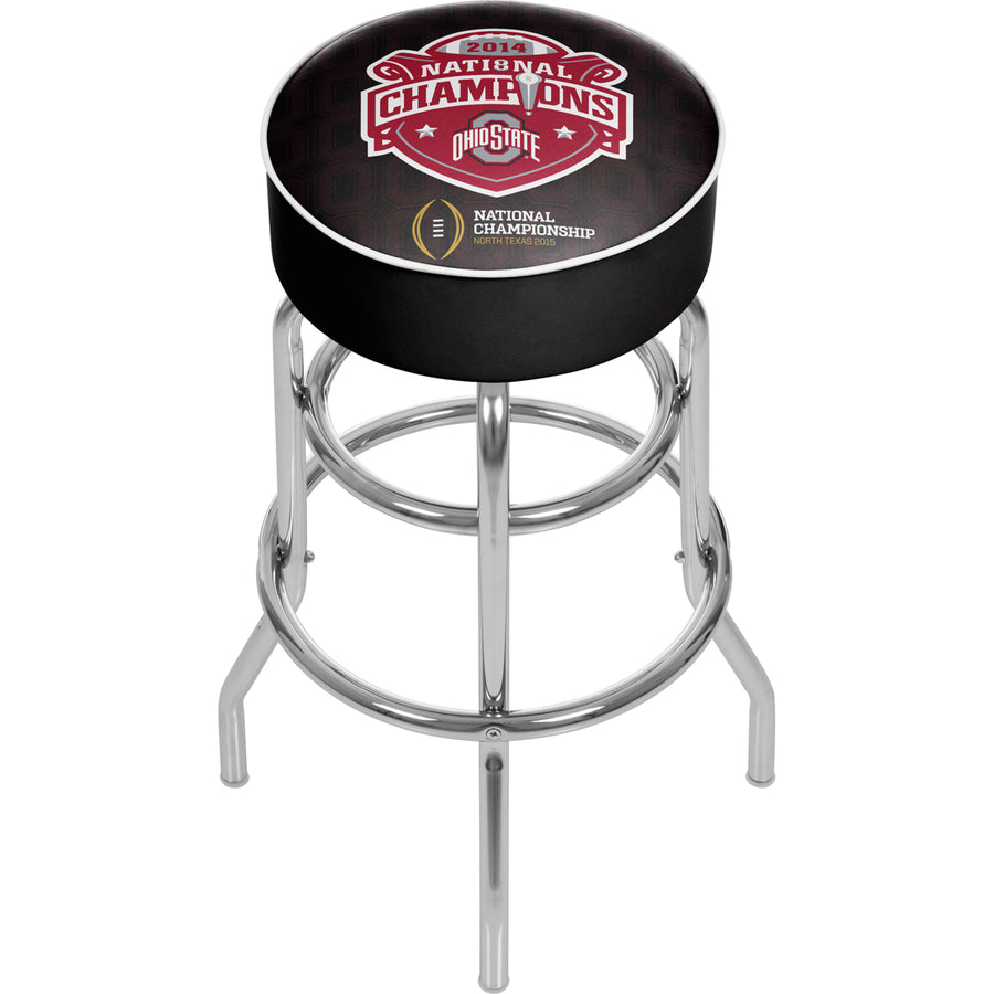 Ohio State National Champions Chrome Bar Stool with Swivel - Fade Image 1
