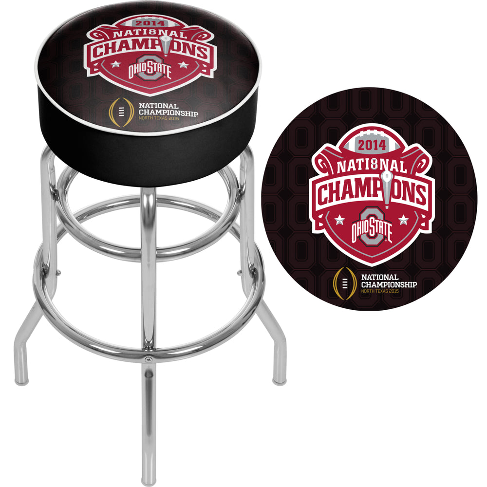 Ohio State National Champions Chrome Bar Stool with Swivel - Fade Image 2