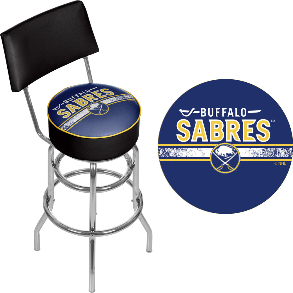 NHL Swivel Swivel Bar Stool with Back - Buffalo Sabres Image 2