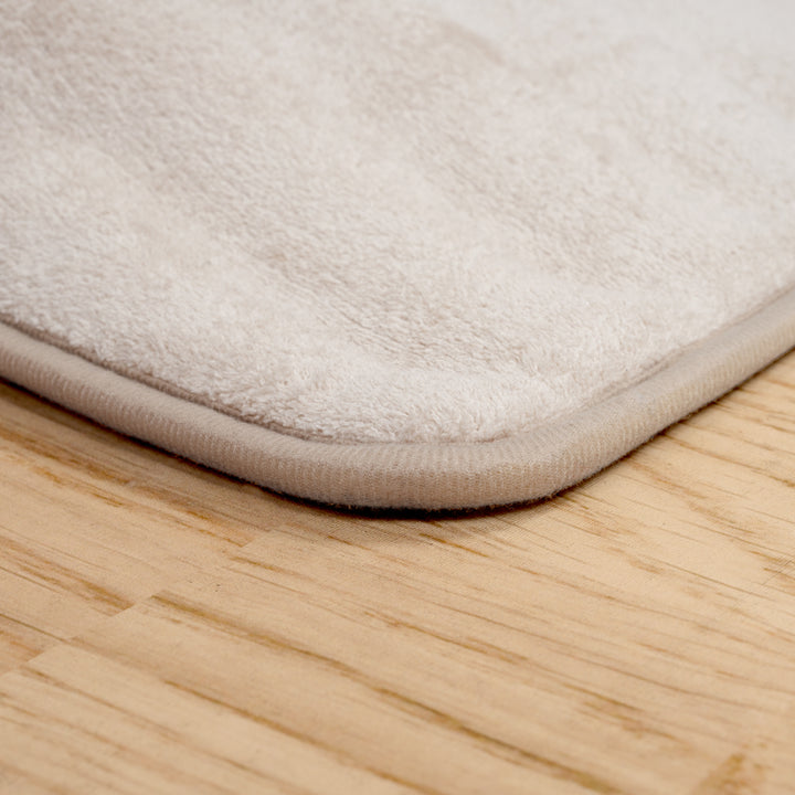 Lavish Home Memory Foam Extra Long Bath Rug Mat - Ivory - 24x60 Image 3