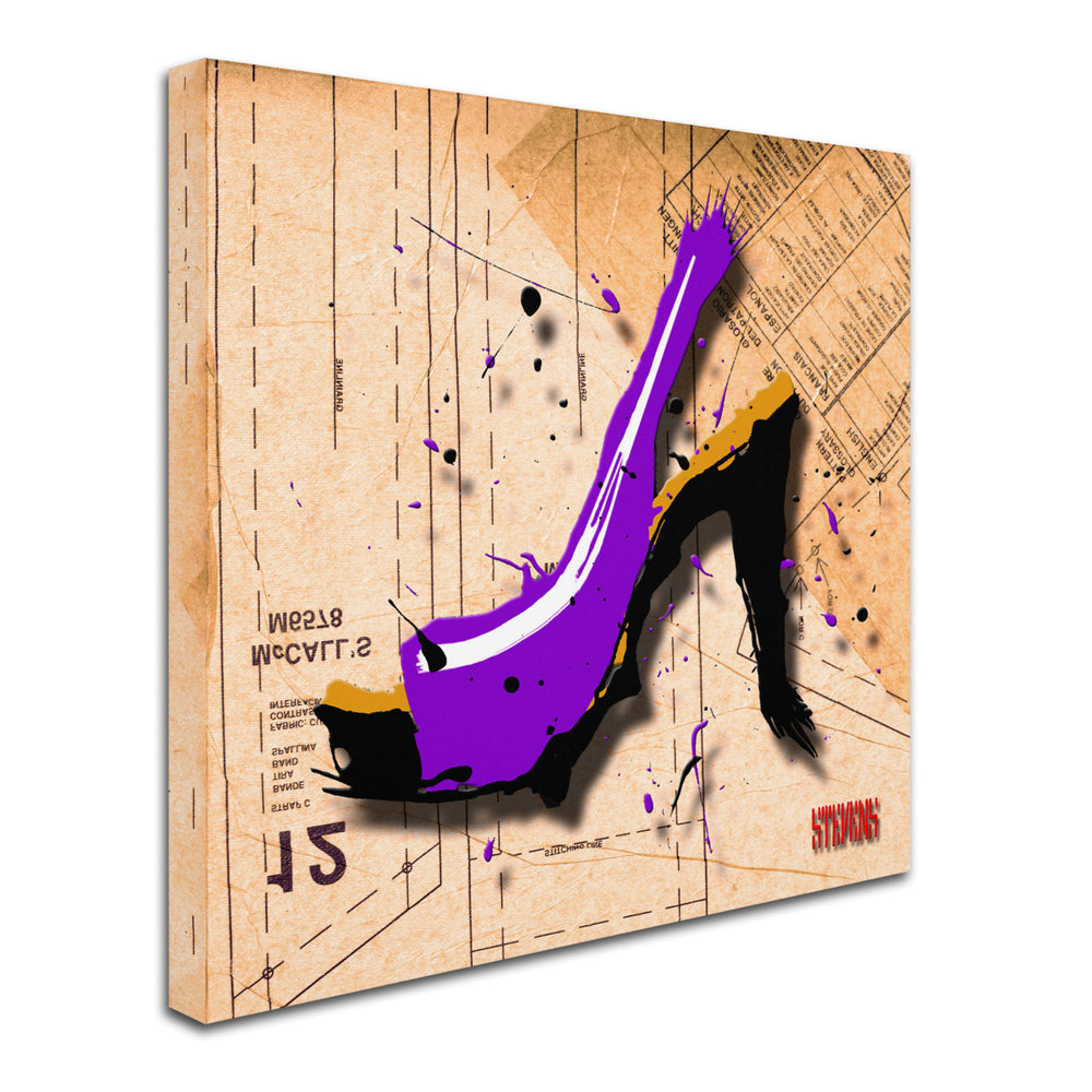 Roderick Stevens Suede Heel Purple Huge Canvas Art 35 x 35 Image 2