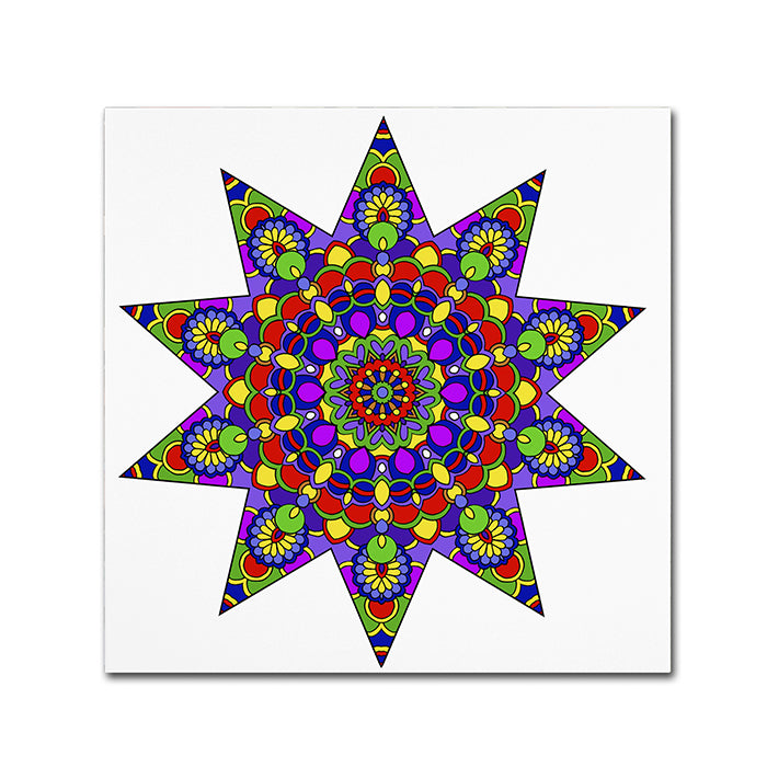 Kathy G. Ahrens Being Silly Mandala Colored Huge Canvas Art 35 x 35 Image 1