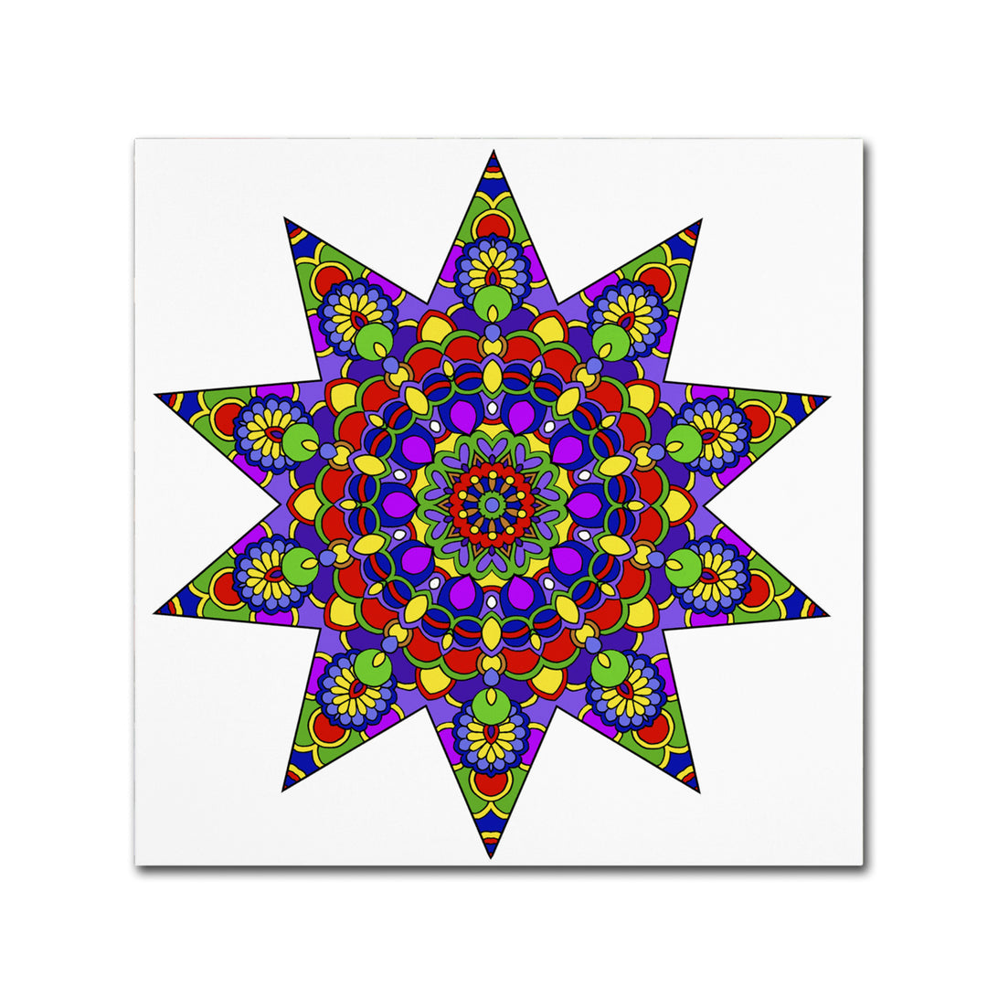 Kathy G. Ahrens Being Silly Mandala Colored Huge Canvas Art 35 x 35 Image 2