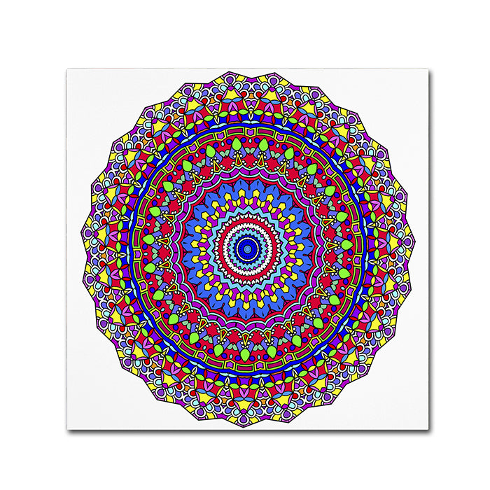 Kathy G. Ahrens Coral Reef Mandala Huge Canvas Art 35 x 35 Image 1