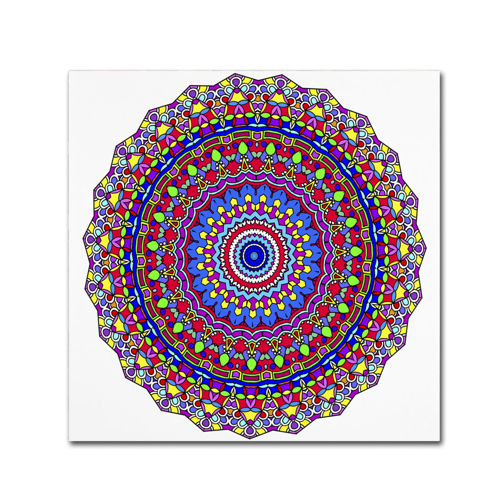Kathy G. Ahrens Coral Reef Mandala Huge Canvas Art 35 x 35 Image 2