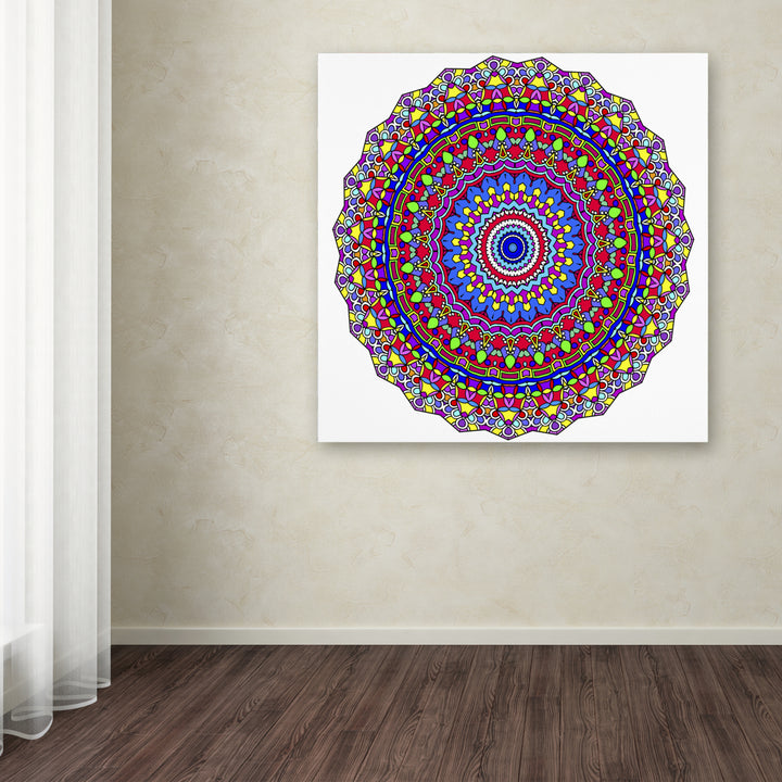 Kathy G. Ahrens Coral Reef Mandala Huge Canvas Art 35 x 35 Image 4