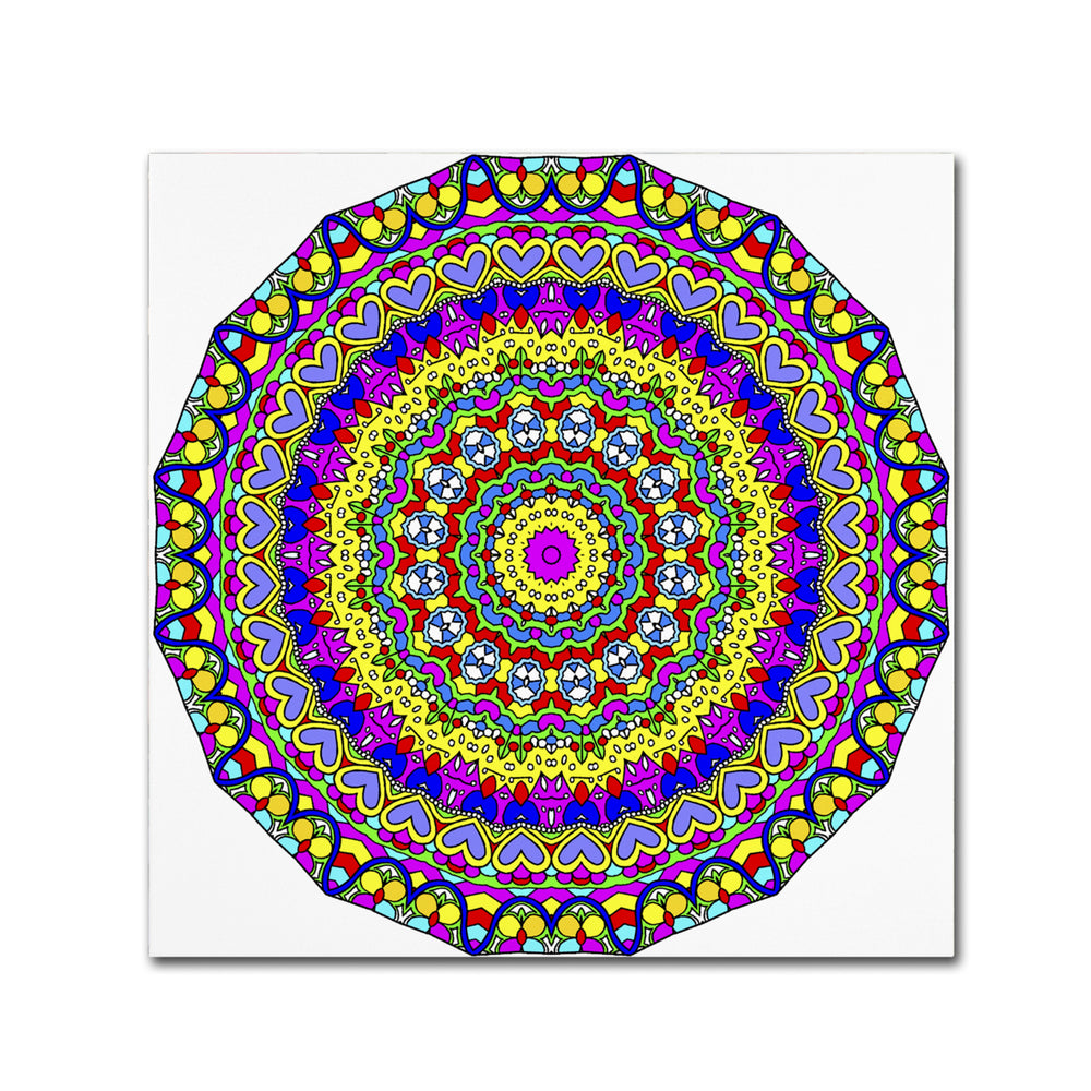 Kathy G. Ahrens Hearts Mandala Glowing Huge Canvas Art 35 x 35 Image 2
