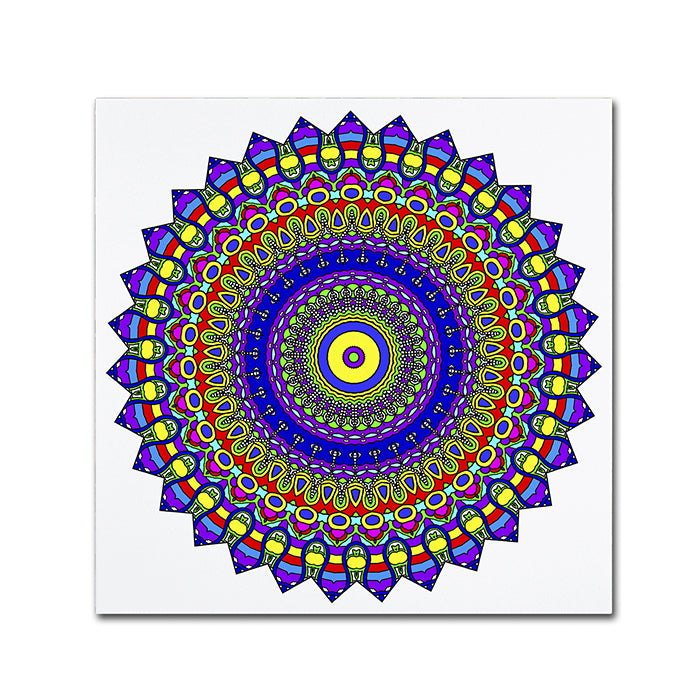 Kathy G. Ahrens Nights Mandala in Blue Huge Canvas Art 35 x 35 Image 1